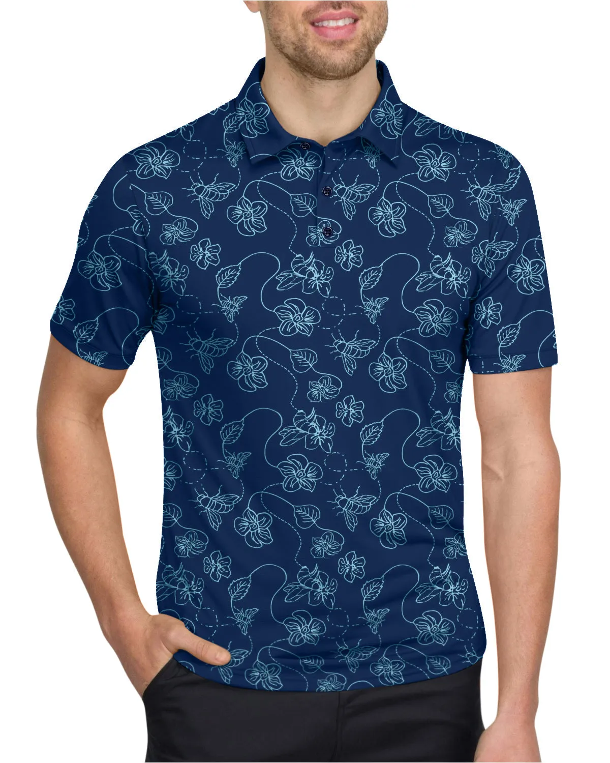 Three Sixty Six Men’s Print Golf Polos sold by Zulily product image thumbnail 3