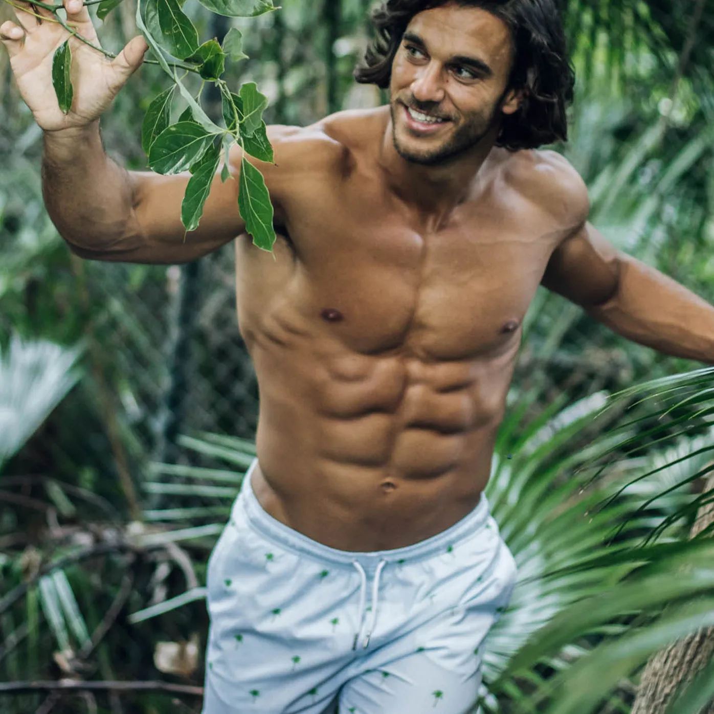 Bermies Palm Stripes Swim Trunks sold by Zulily product image thumbnail 2