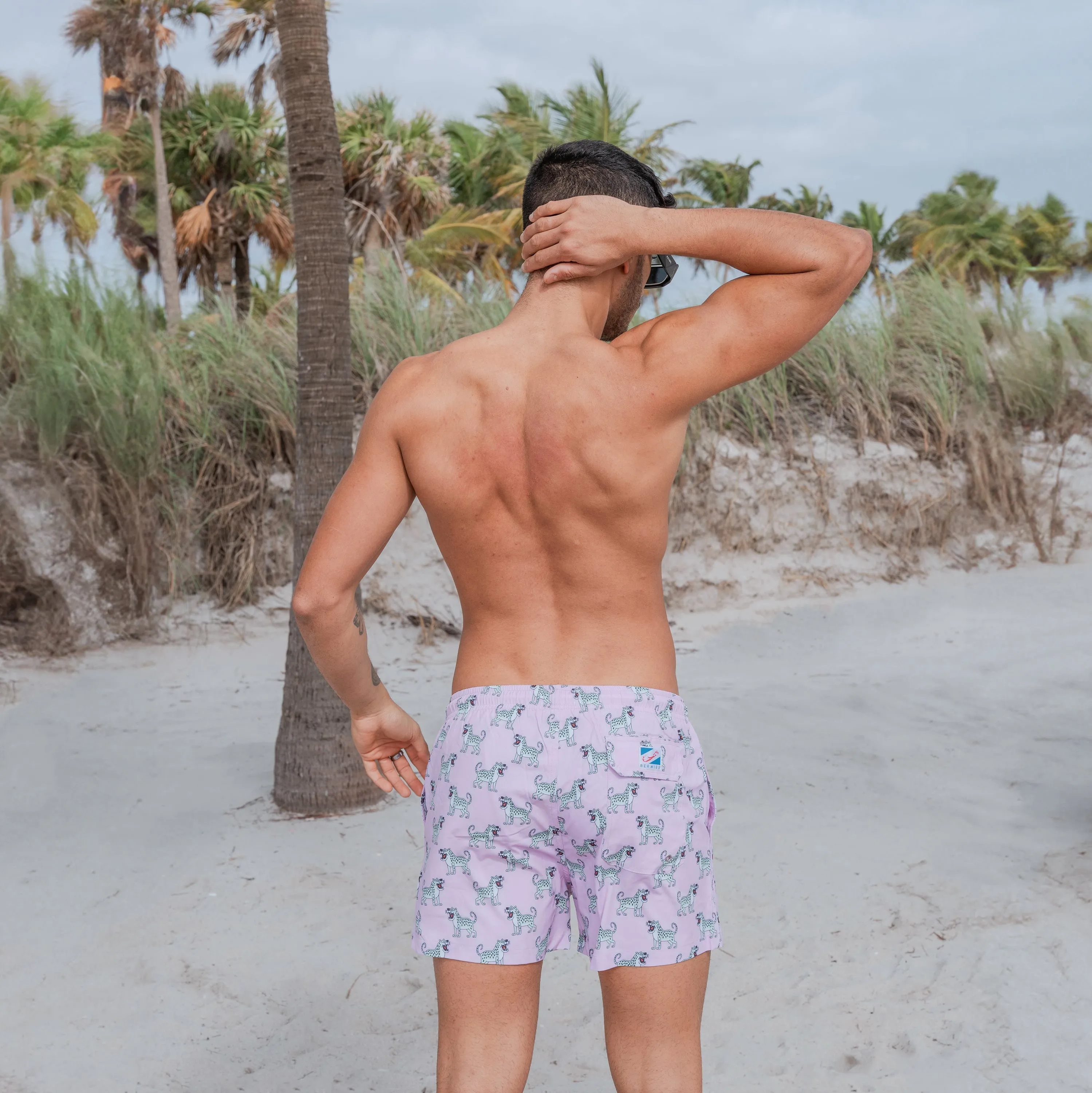 Bermies Pink Cheetah Swim Trunks sold by Zulily product image thumbnail 4
