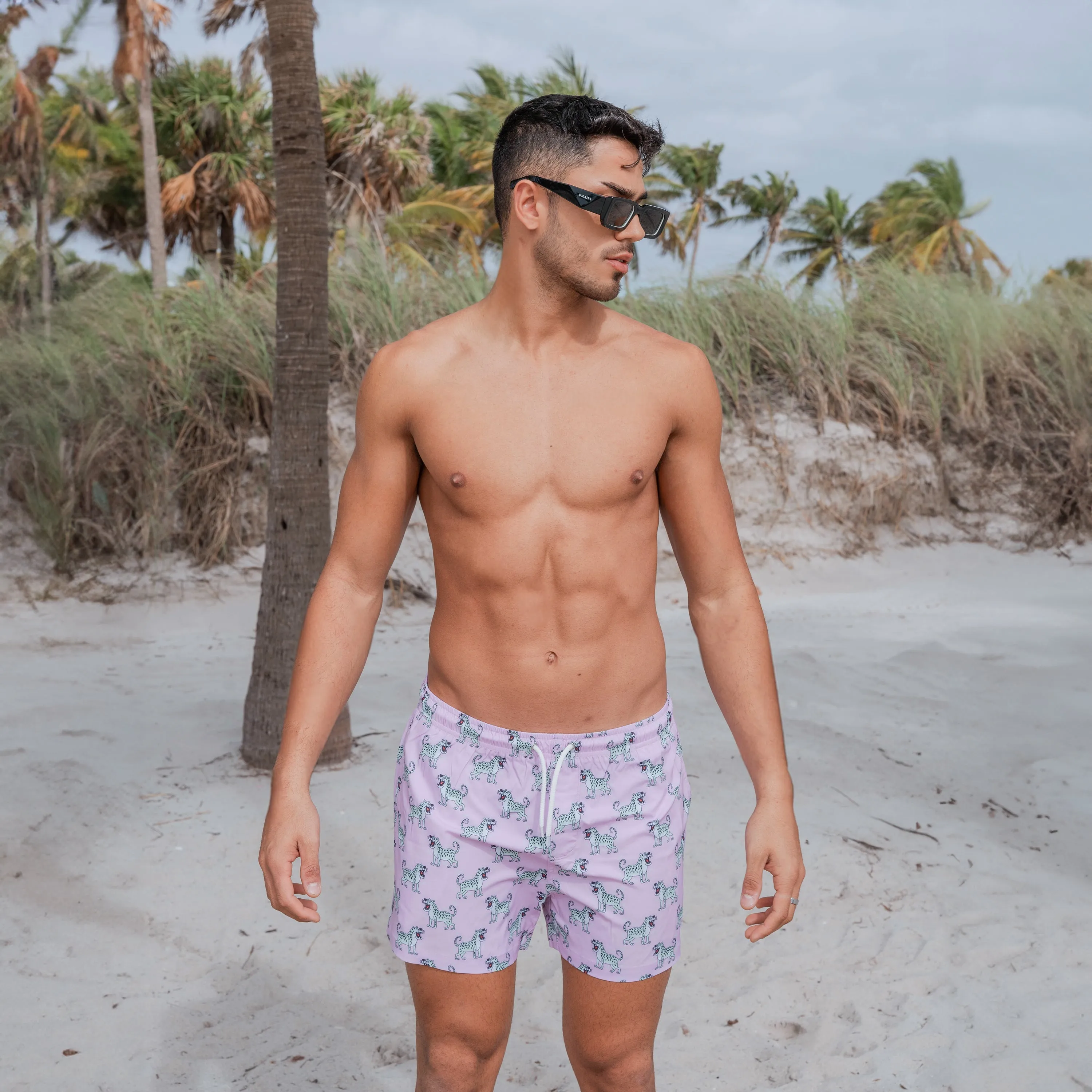 Bermies Pink Cheetah Swim Trunks sold by Zulily product image thumbnail 2
