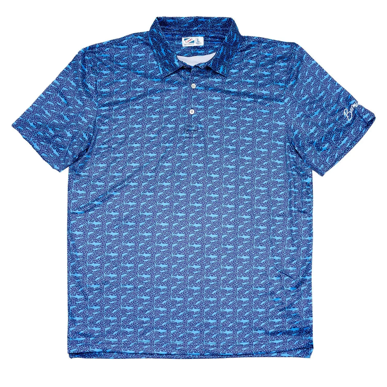 Bermies Sharkies Polo sold by Zulily