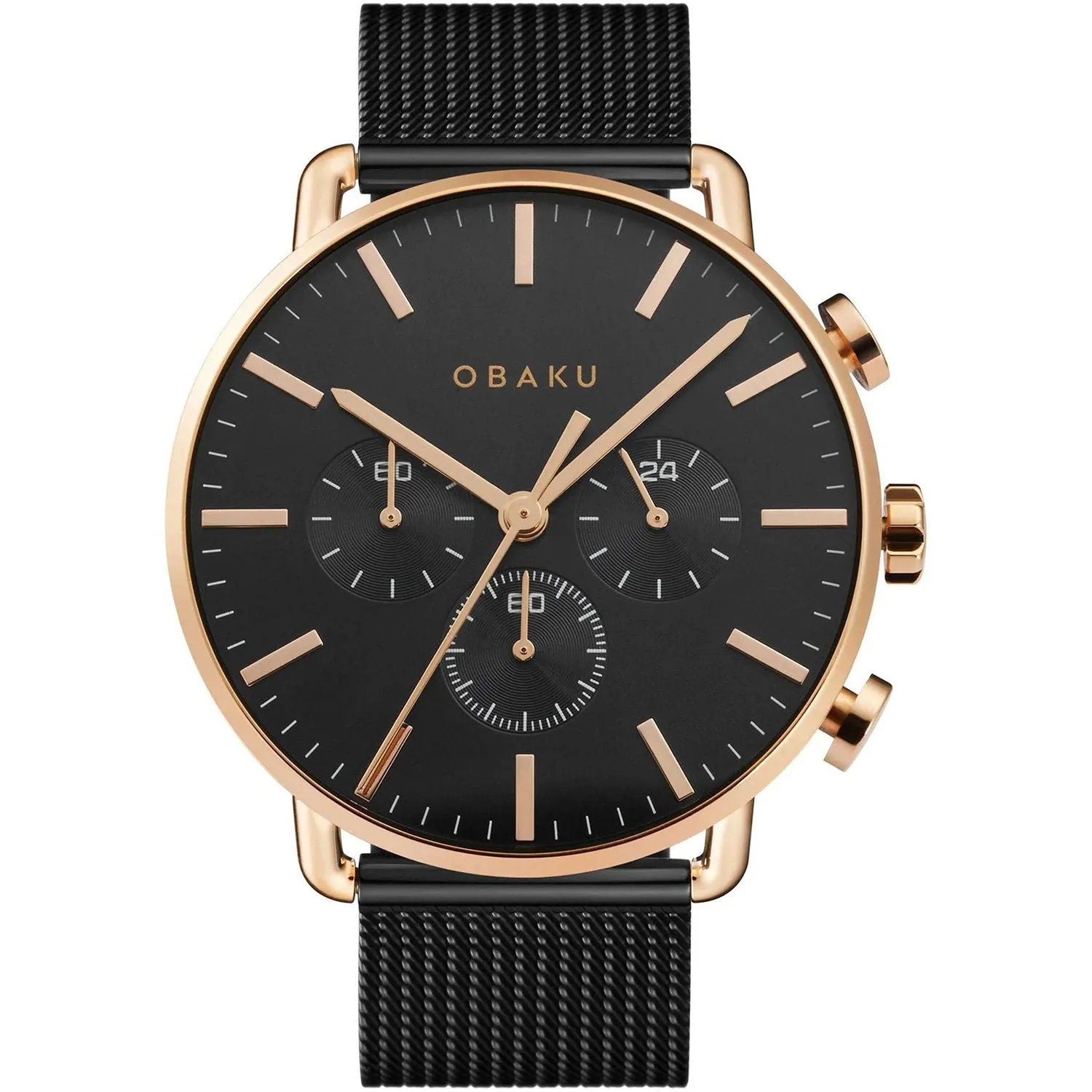 Obaku Men's Havn Black Dial Watch - V232GCVBMB sold by Zulily