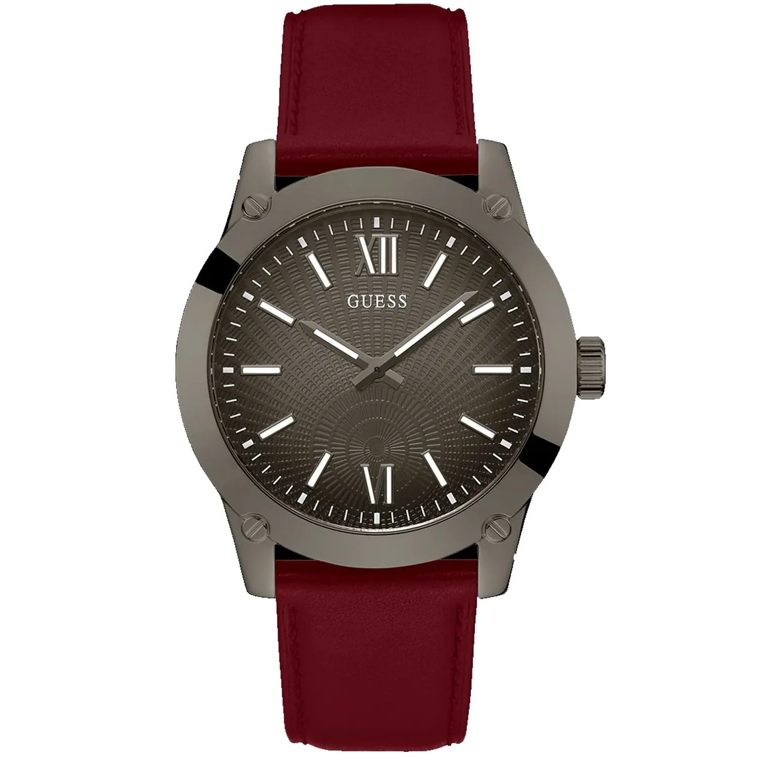 Guess Men's Dress Analog Burgundy Gunmetal Gunmetal Dial Watch - GW0628G4 sold by Zulily