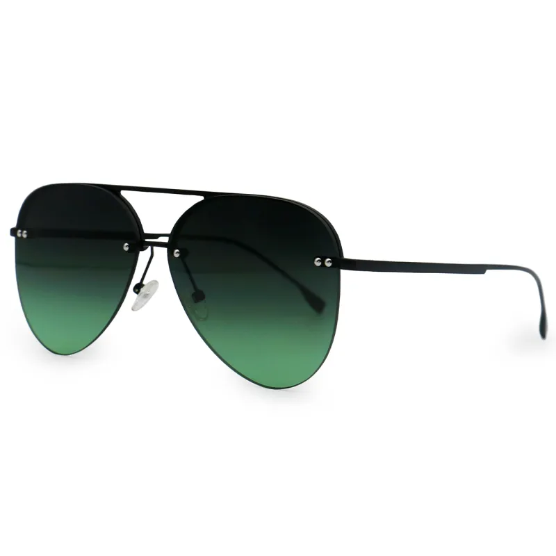 TopFoxx Smaller Megan 2 - Dark Green Metal Aviator Sunglasses sold by Zulily