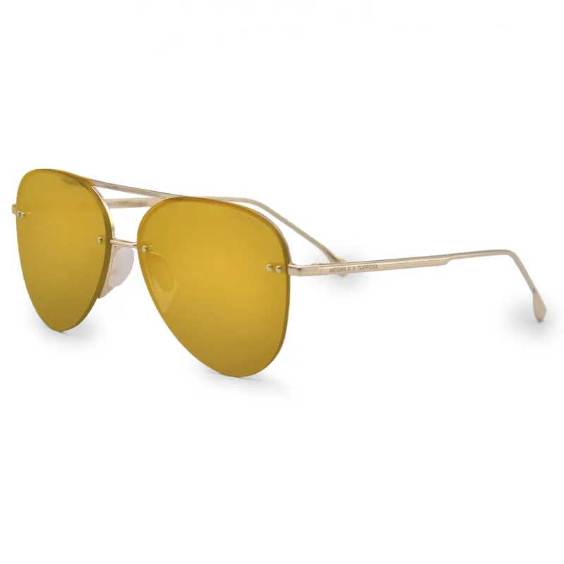 TopFoxx Smaller Megan 2 Mirrored Bronze - Tangle Free Women's Aviator Sunglasses sold by Zulily