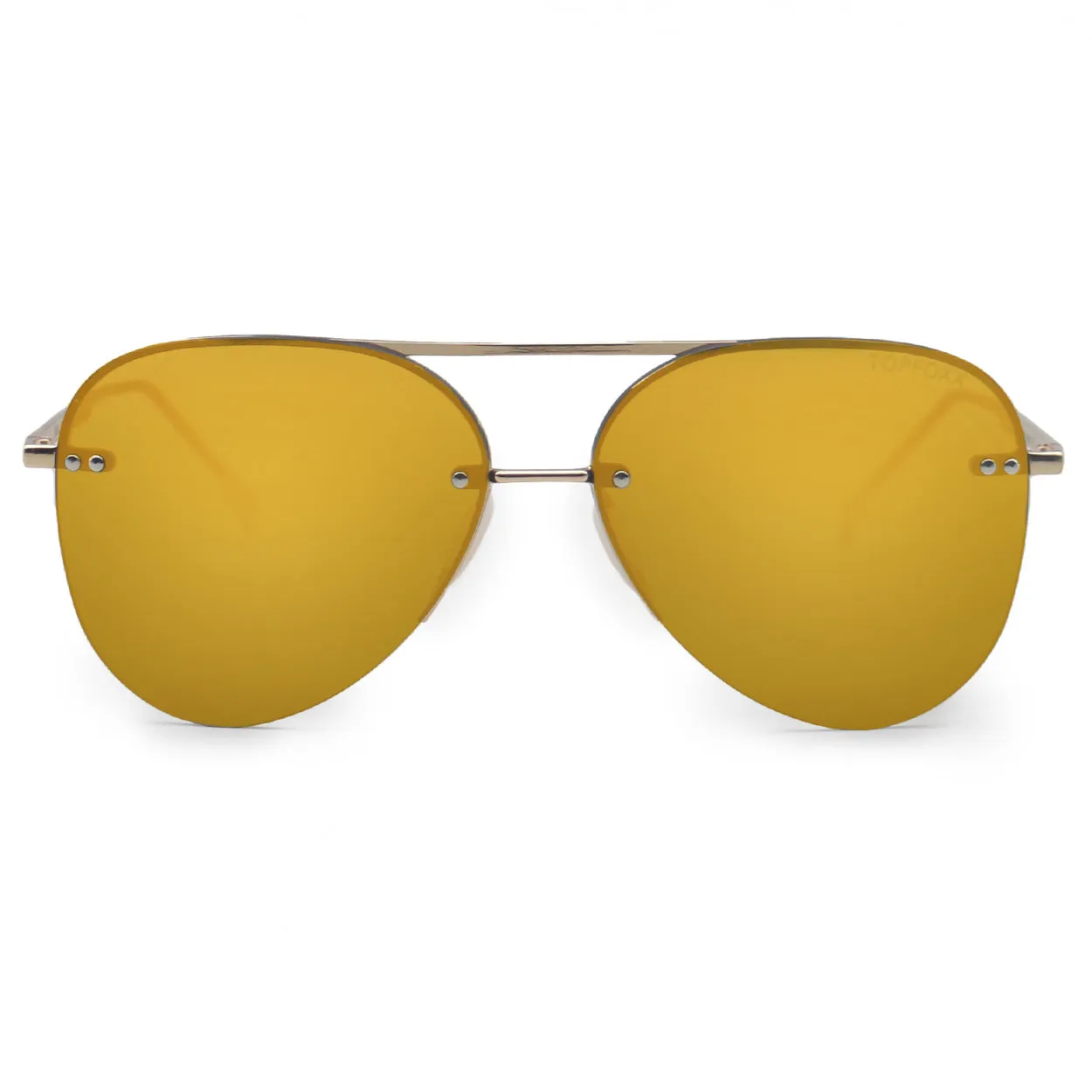 TopFoxx Smaller Megan 2 Mirrored Bronze - Tangle Free Women's Aviator Sunglasses sold by Zulily product image thumbnail 2