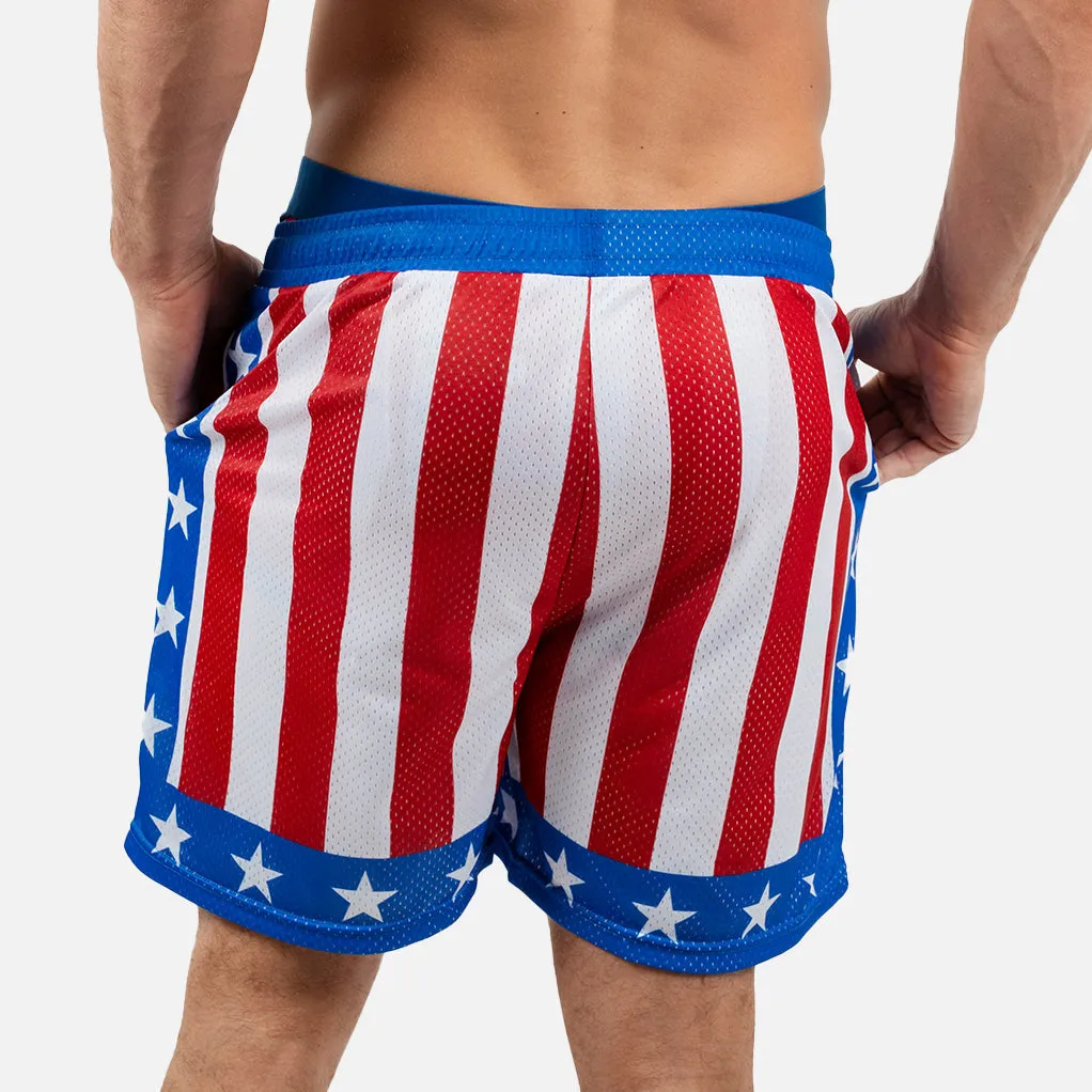 Contenders Clothing Rocky Apollo Creed Mesh Active Short sold by Zulily product image thumbnail 3