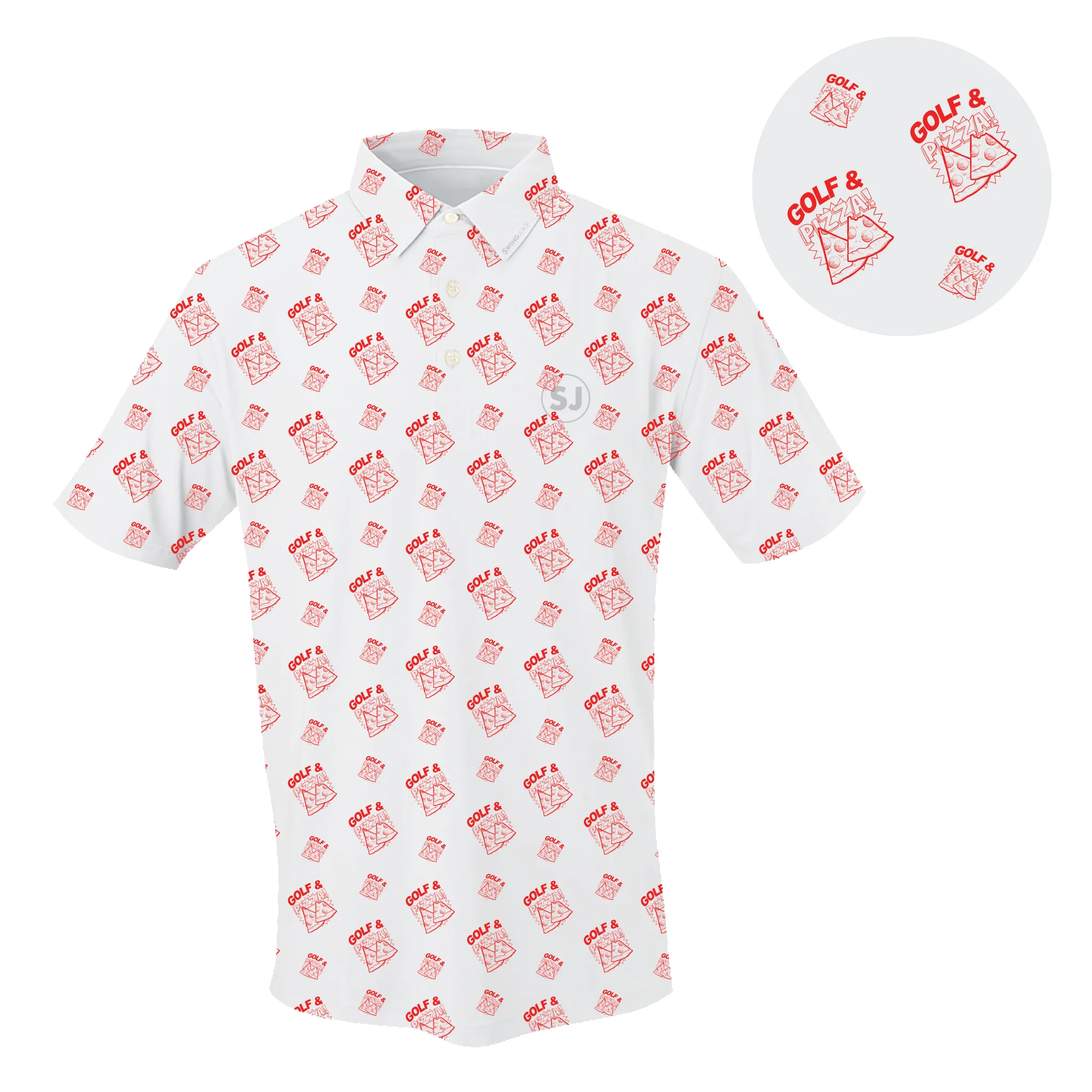 SwingJuice Golf & Pizza Men's Polo sold by Zulily product image thumbnail 2