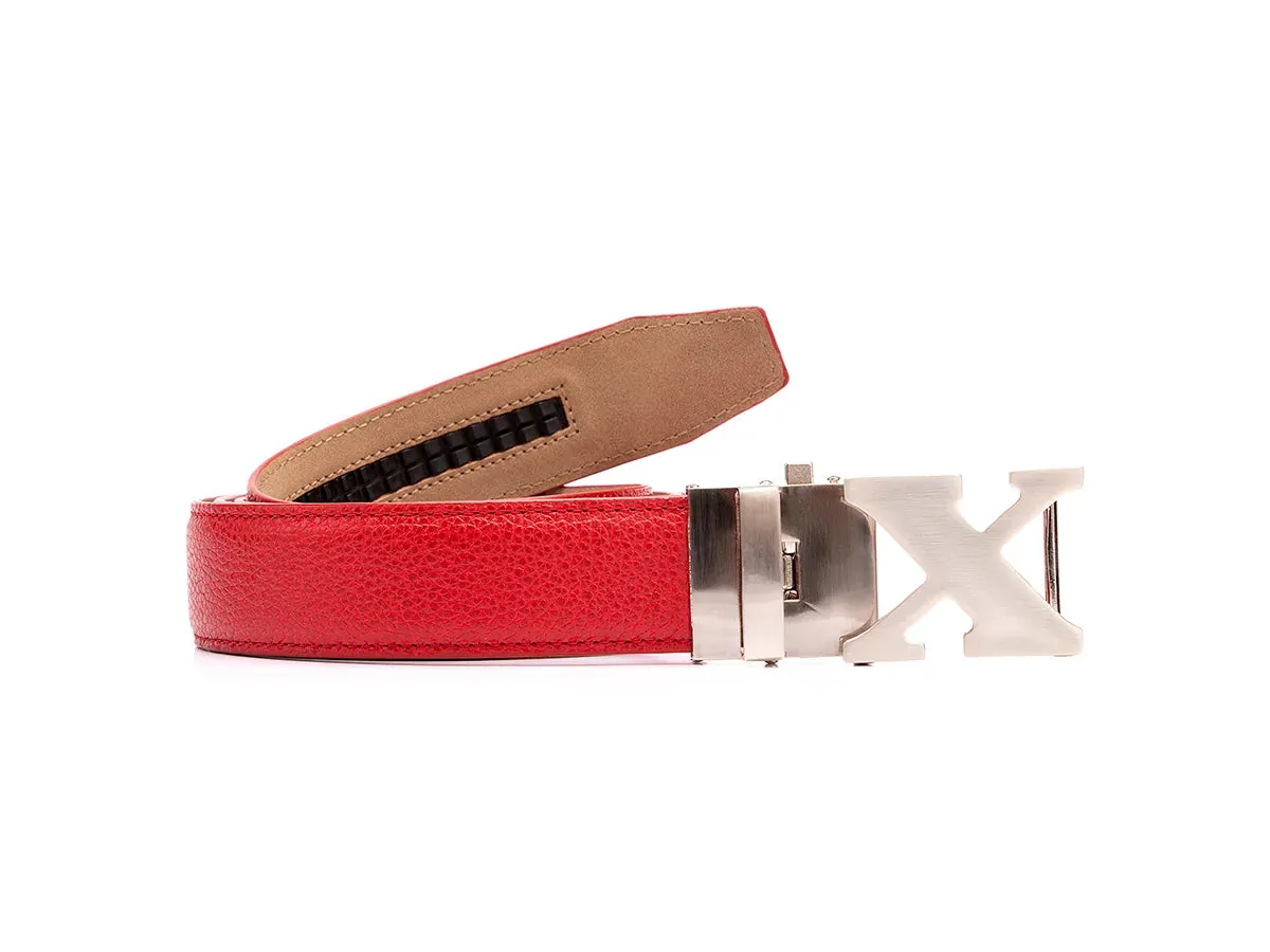 Boxto Golf Men's Full Grain Leather Golf Belt - Red sold by Zulily