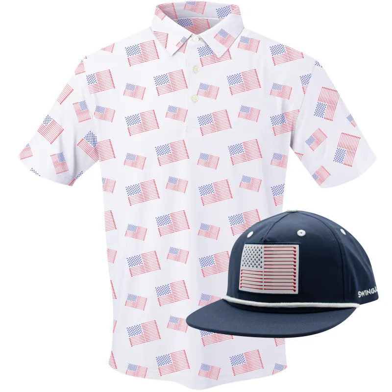 SwingJuice Men's Golf Flag Polo & Rope Hat Bundle sold by Zulily