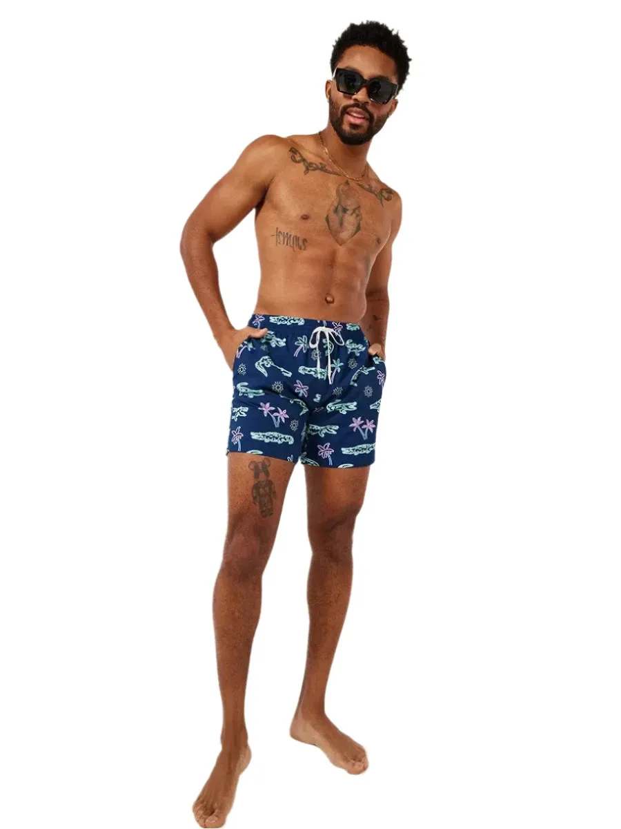 Chubbies The Neon Glades 5.5" Inseam Polyester/Spandex Swim Trunks with Mesh Brief Liner in Navy Blue sold by Zulily product image thumbnail 5