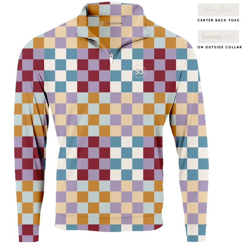 SwingJuice Golf Multi Checker Men's Quarter Zip sold by Zulily
