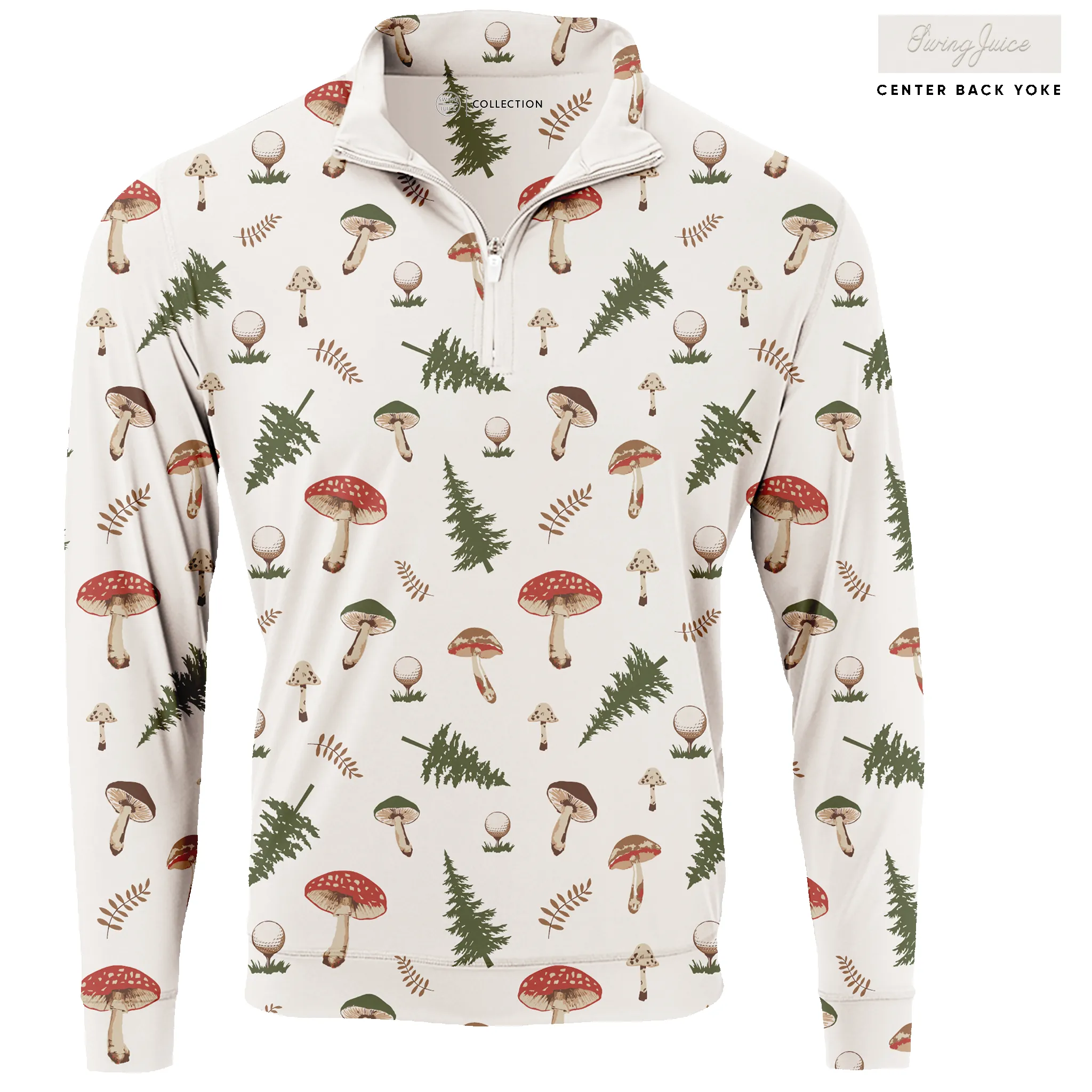 SwingJuice Golf Mushrooms Men's Quarter Zip sold by Zulily