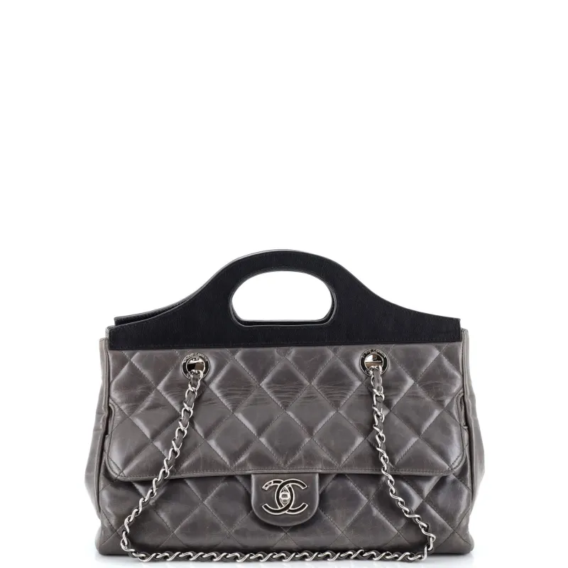 Pre-Loved Chanel CC Delivery Tote Quilted Glazed Calfskin Small sold by Zulily