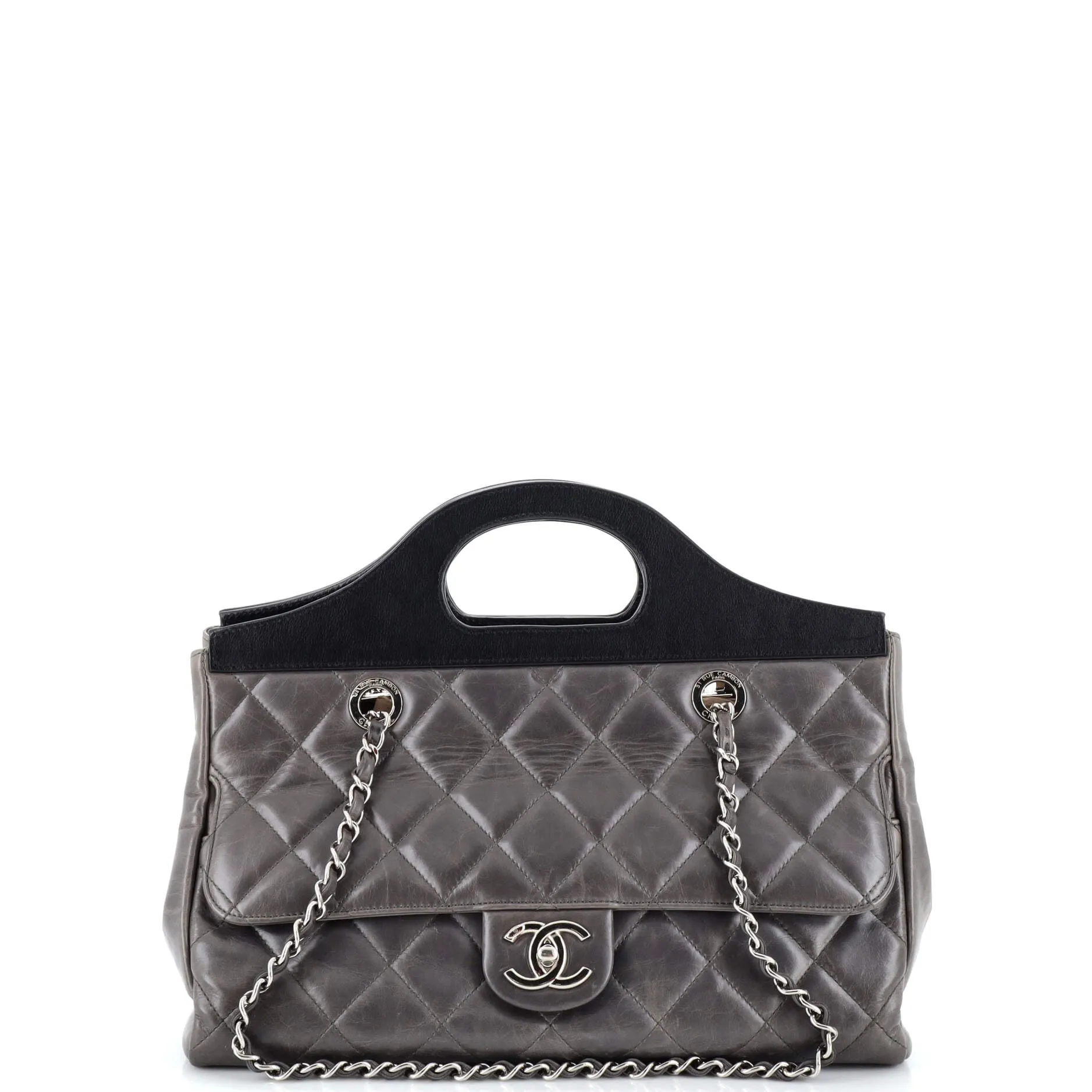 Pre-Loved Chanel CC Delivery Tote Quilted Glazed Calfskin Small sold by Zulily