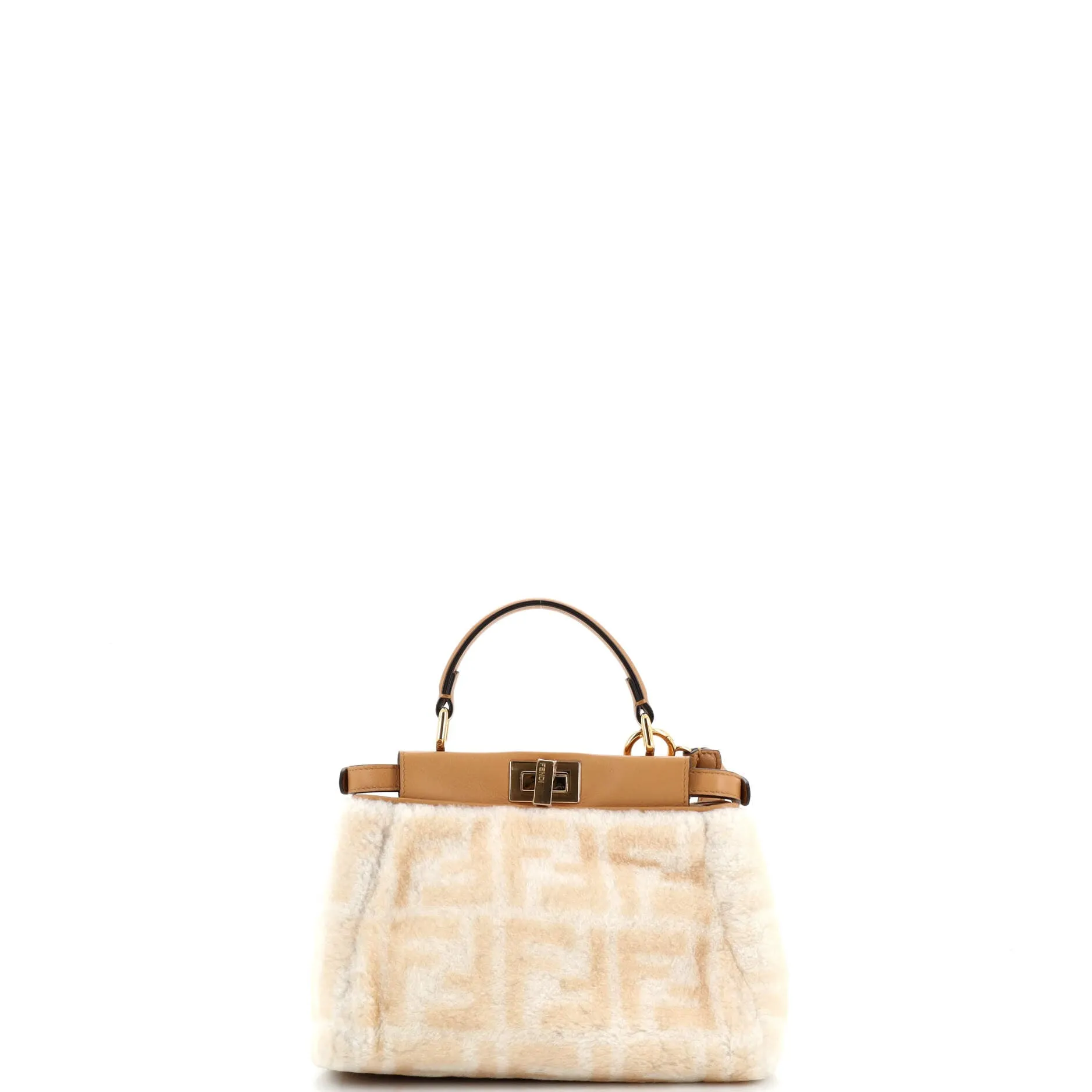 Pre-Loved Fendi Peekaboo Bag Zucca Shearling Mini sold by Zulily product image thumbnail 3