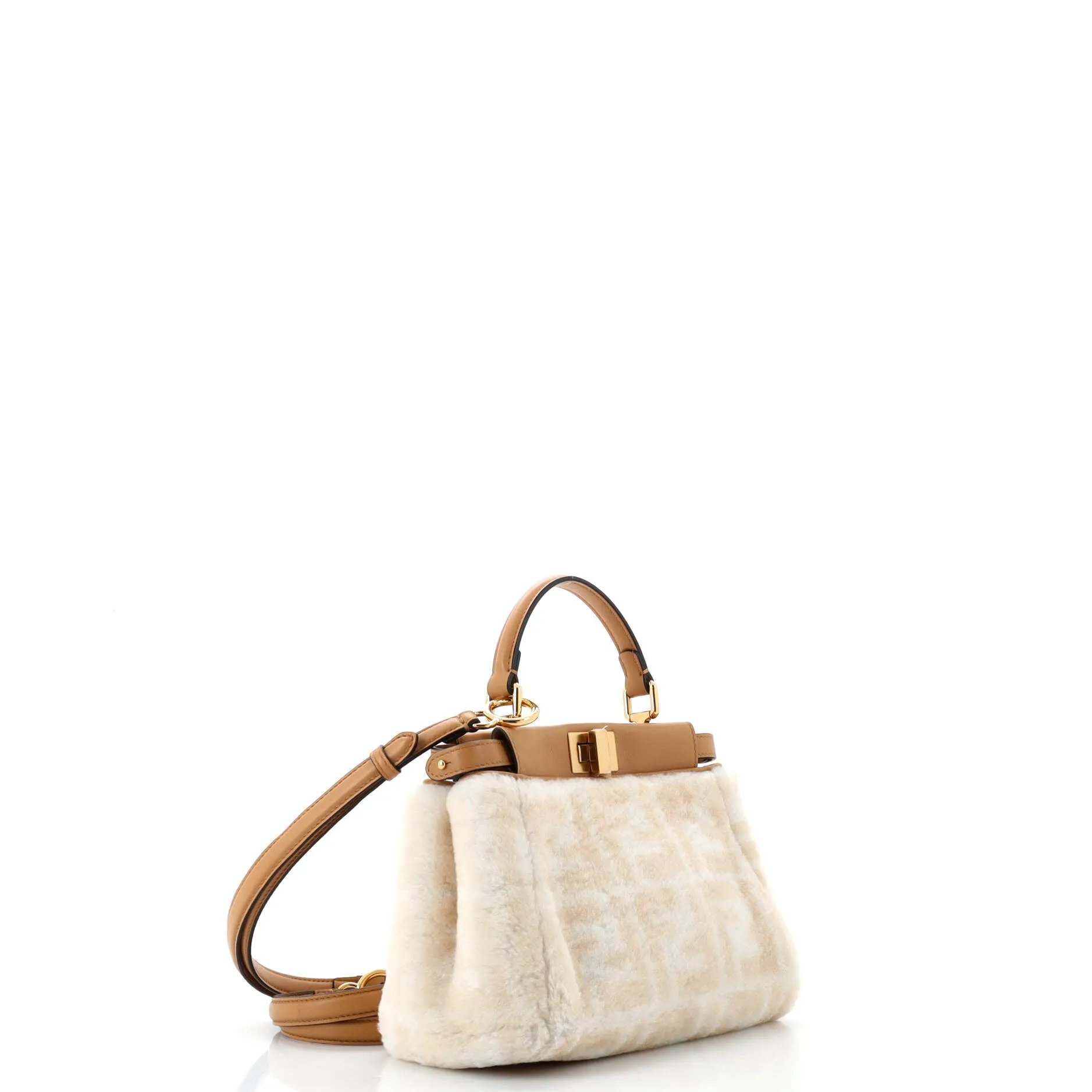 Pre-Loved Fendi Peekaboo Bag Zucca Shearling Mini sold by Zulily product image thumbnail 2