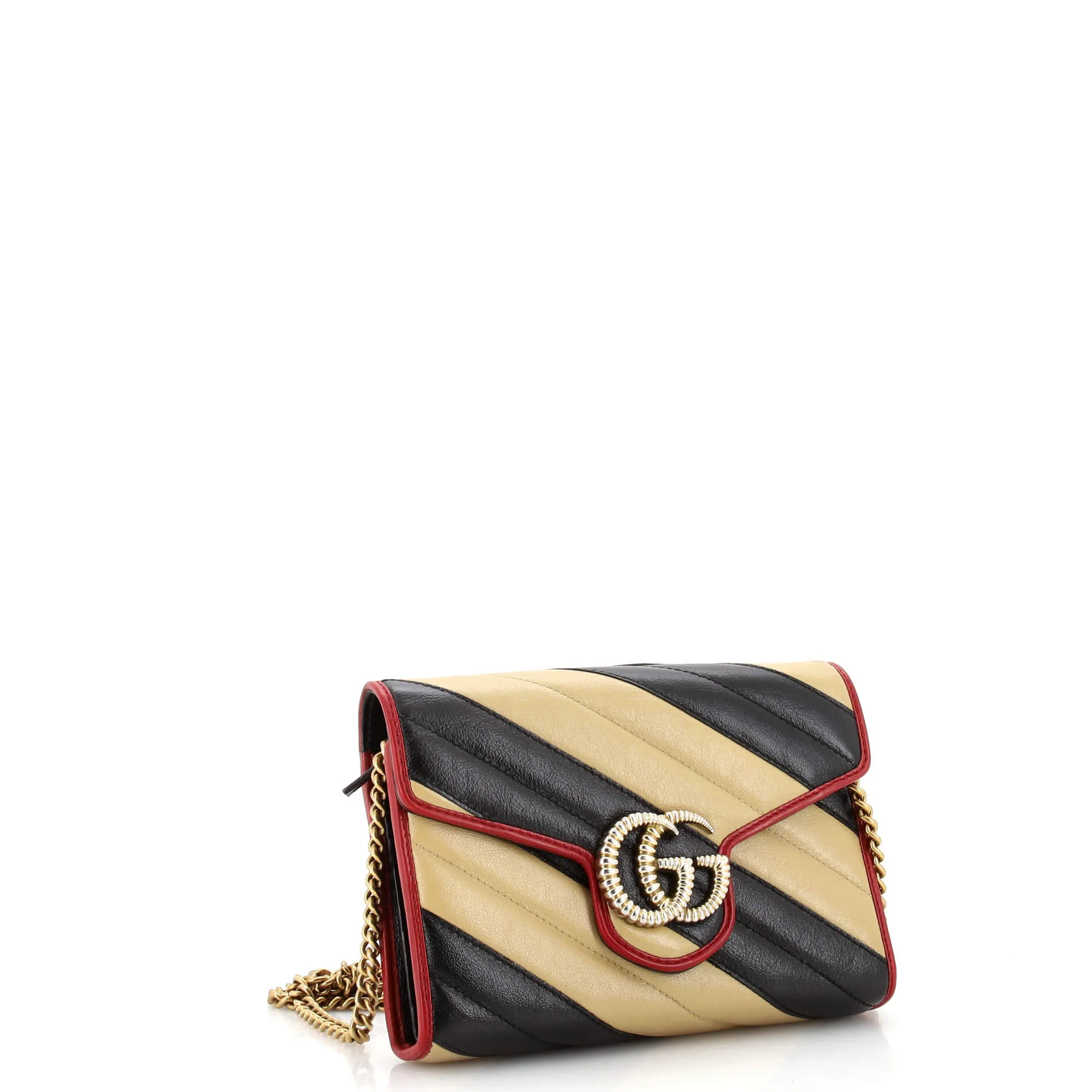 Pre-Loved Gucci GG Marmont Chain Wallet Diagonal Quilted Leather Mini sold by Zulily product image thumbnail 2