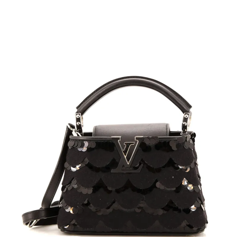 Pre-Loved Louis Vuitton Capucines Bag Sequins and Felt Mini sold by Zulily