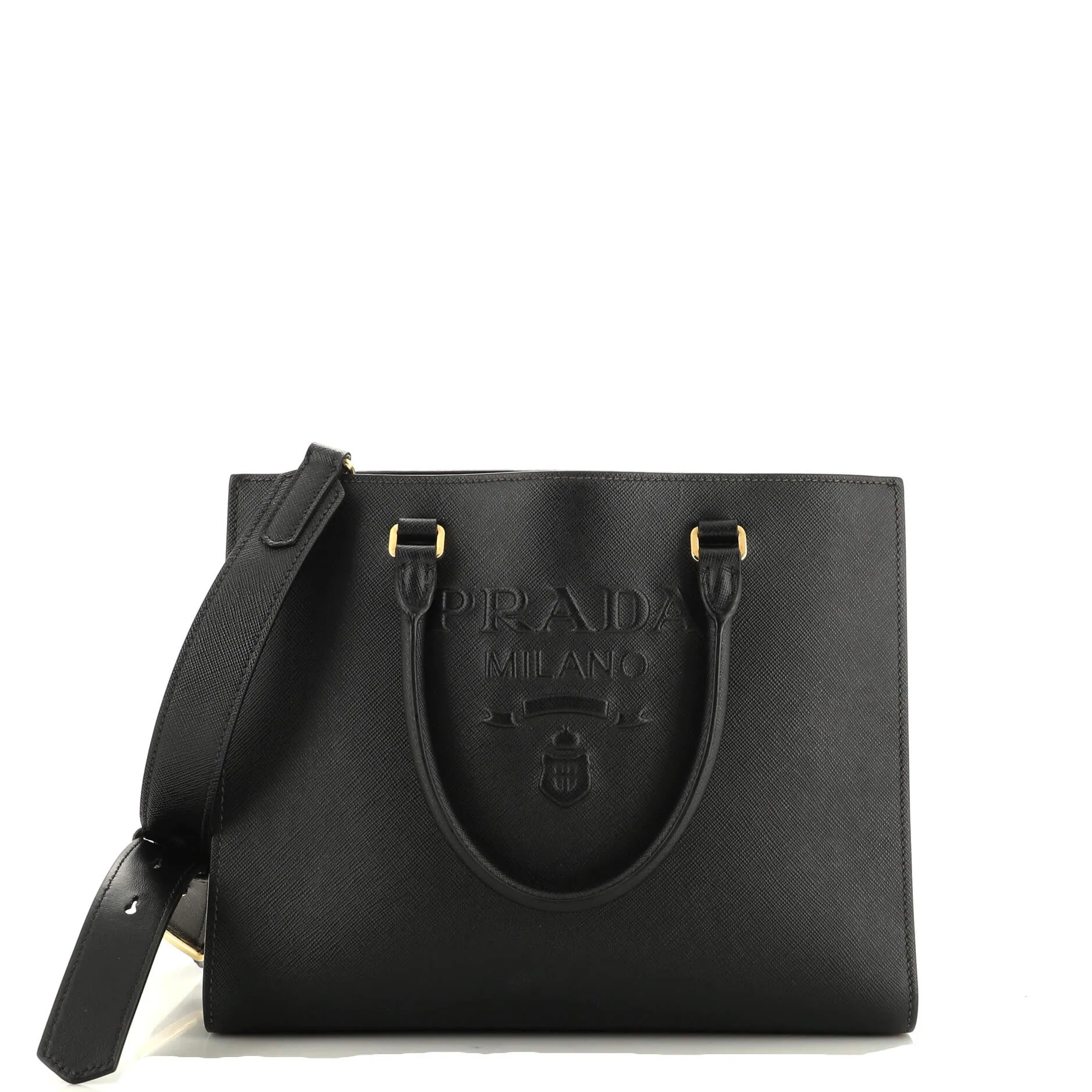 Prada Lux Embossed Logo Tote Saffiano Leather Medium sold by Zulily