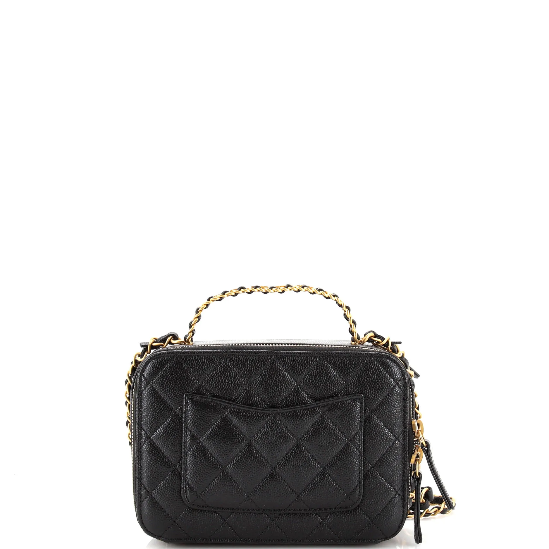 Pre-Loved Chanel Pick Me Up Logo Handle Vanity Case Quilted Caviar Small sold by Zulily product image thumbnail 3
