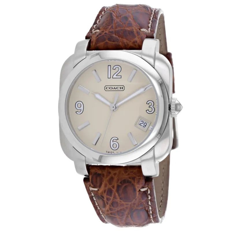 Coach Men's Brown Leather Silver Quartz // 14600444 sold by Zulily
