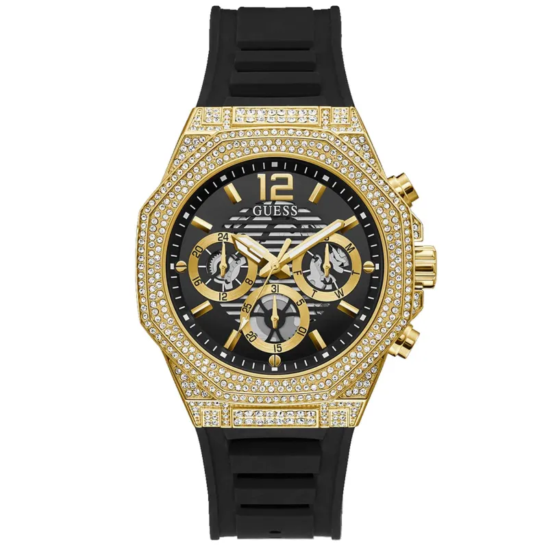 Guess Men's Momentum Black Gold Tone Multi-function // GW0518G2 sold by Zulily