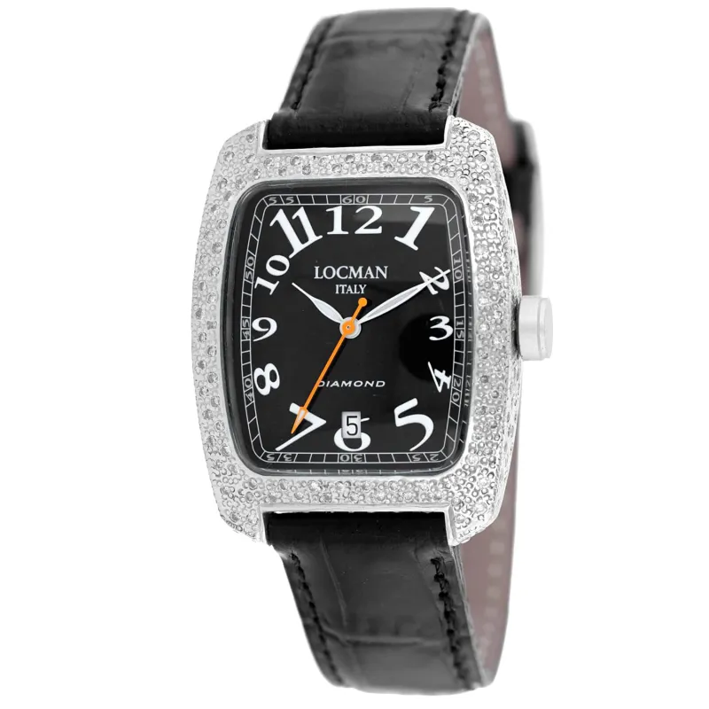 Locman Women's Diamond Classic // 488BK2DC/BK LEAL sold by Zulily