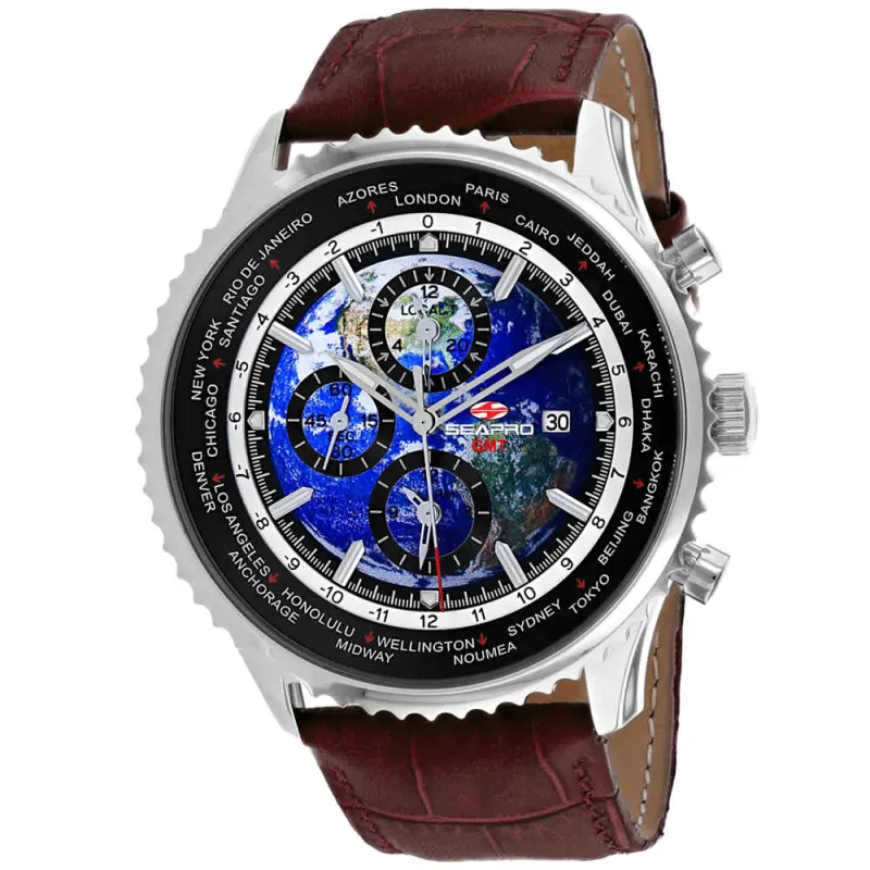 Seapro Men's Meridian World Timer GMT made by Zulily