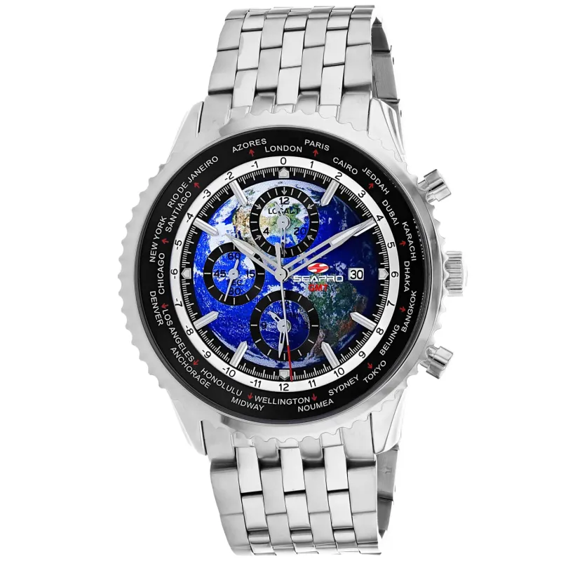 Seapro Men's Meridian World Timer GMT made by Zulily