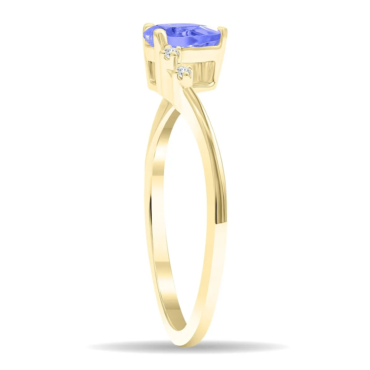 Women's Pear Shaped Tanzanite and Diamond Wave Ring in 10K Yellow Gold sold by Zulily product image thumbnail 2