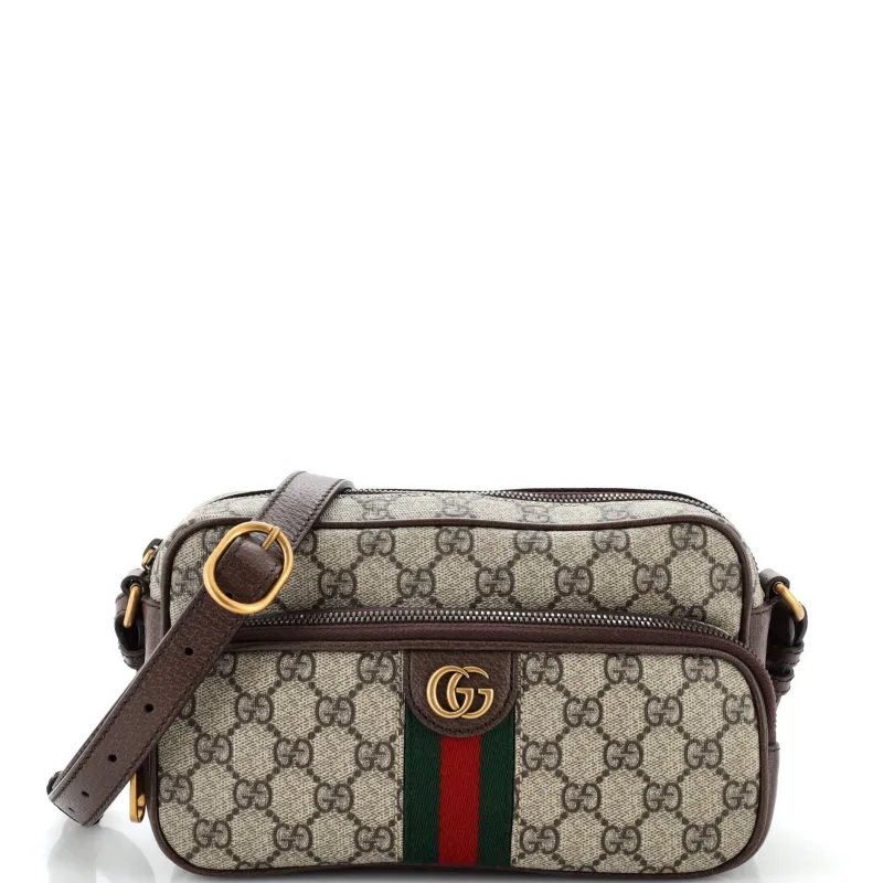 Pre-Loved Gucci Ophidia Front Pocket Messenger Bag GG Coated Canvas Small sold by Zulily