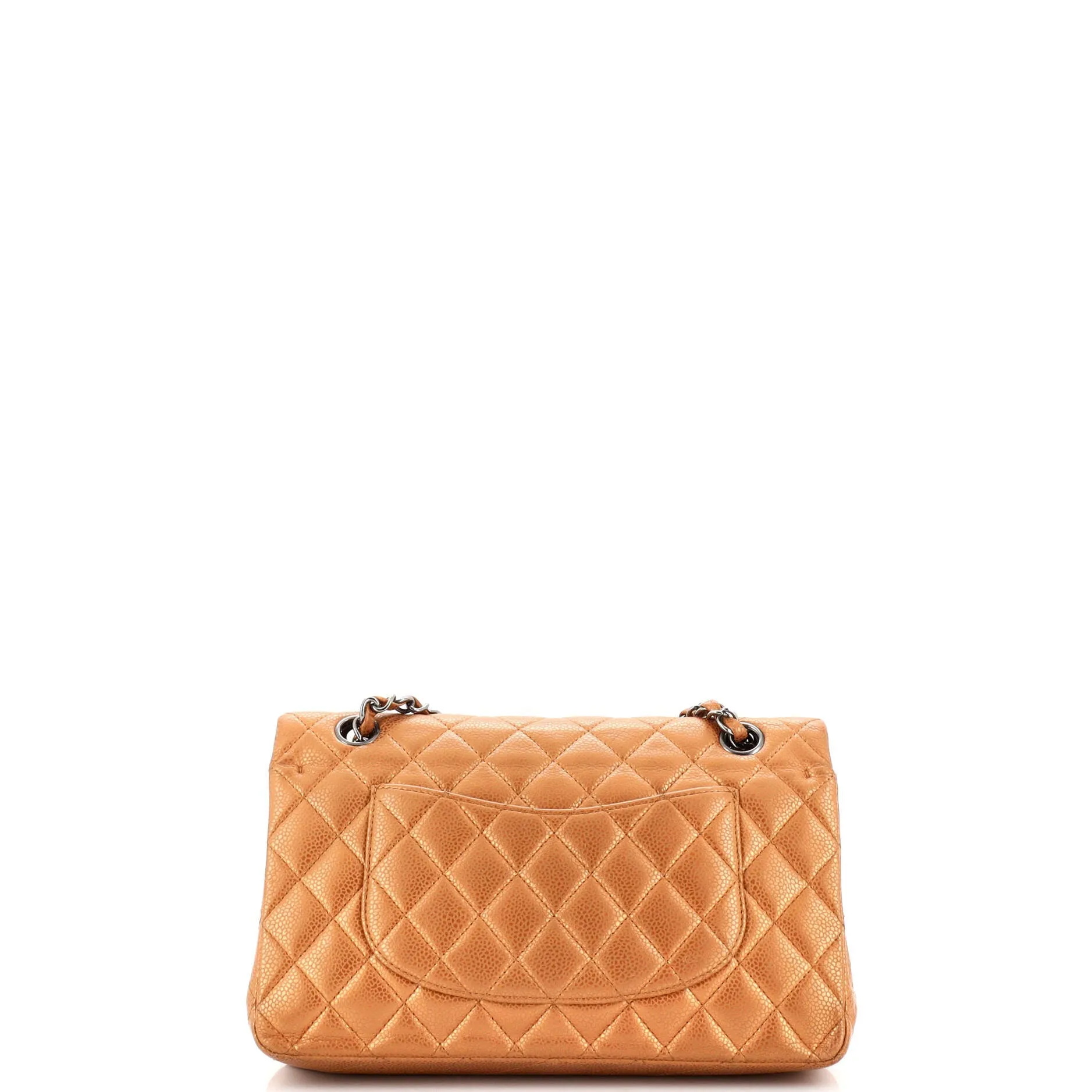 Pre-Loved Chanel Classic Double Flap Bag Quilted Metallic Caviar Medium sold by Zulily product image thumbnail 3