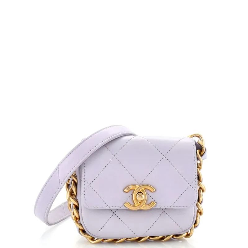 Pre-Loved Chanel Framing Chain Flap Bag Quilted Calfskin Mini sold by Zulily