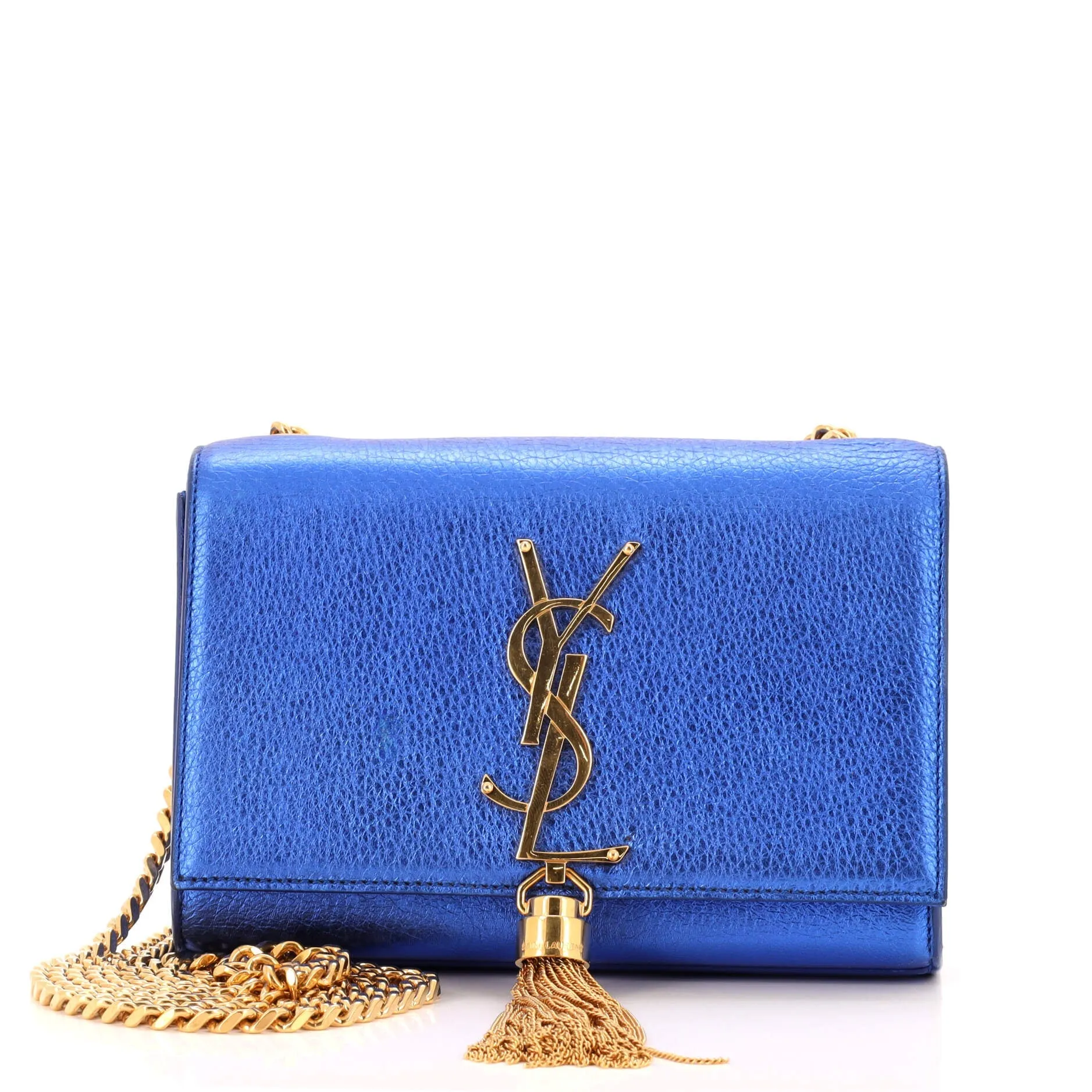 Pre-Loved Saint Laurent Classic Monogram Tassel Crossbody Bag Leather Small sold by Zulily
