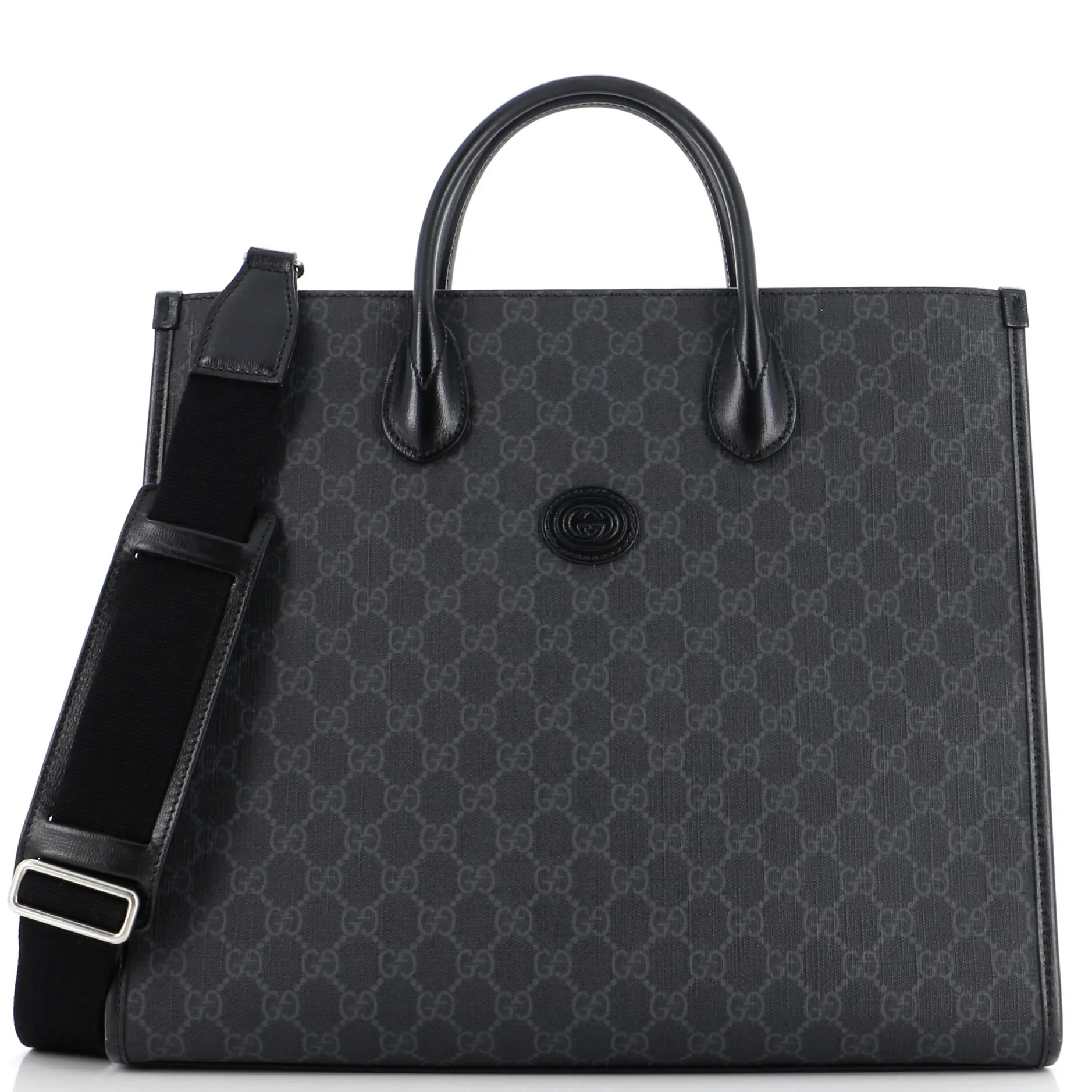 Pre-Loved Gucci Structured Top Handle Open Tote GG Coated Canvas Medium sold by Zulily