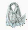 Mint Floral Scarf with Tassels sold by Zulily
