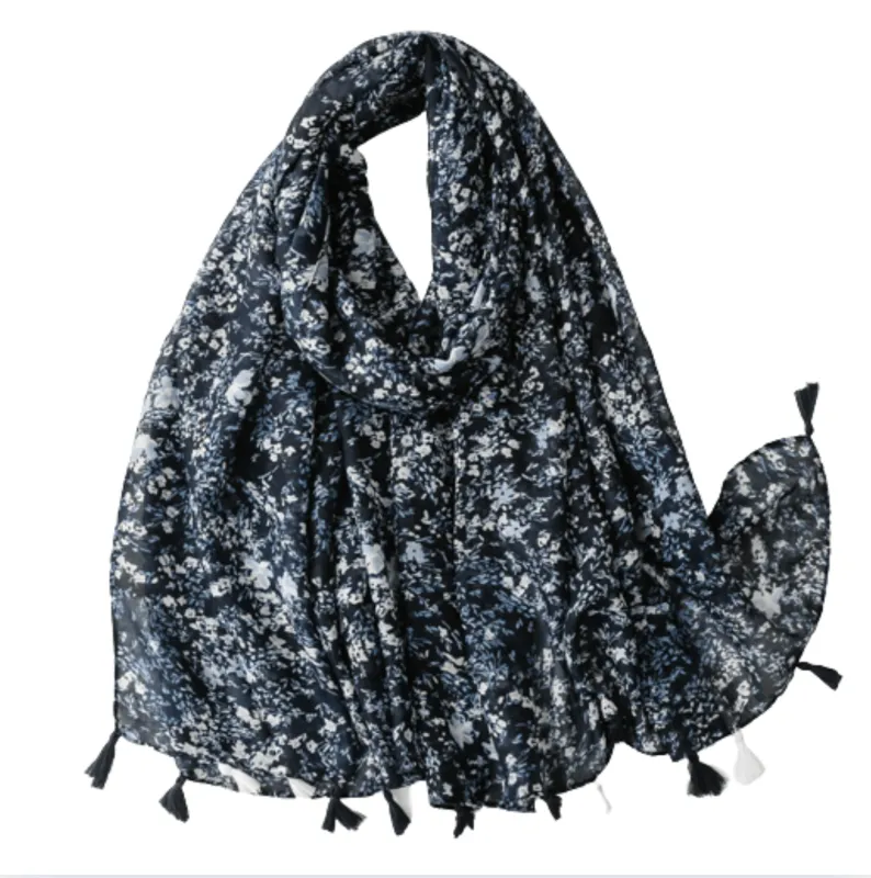 Navy Mini Flower Scarf sold by Zulily