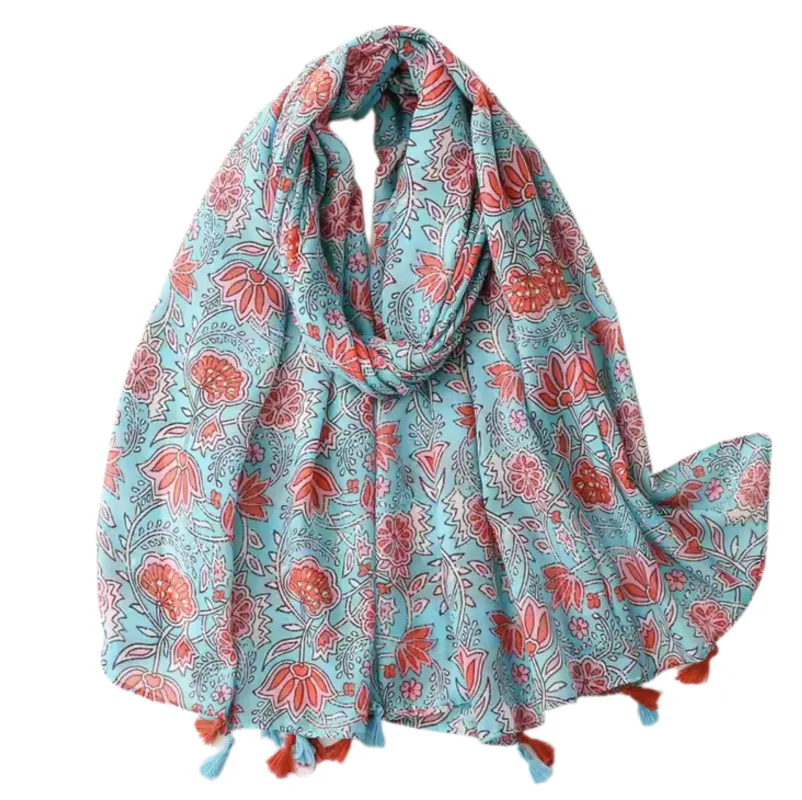 Blue and Red Flower Scarf sold by Zulily