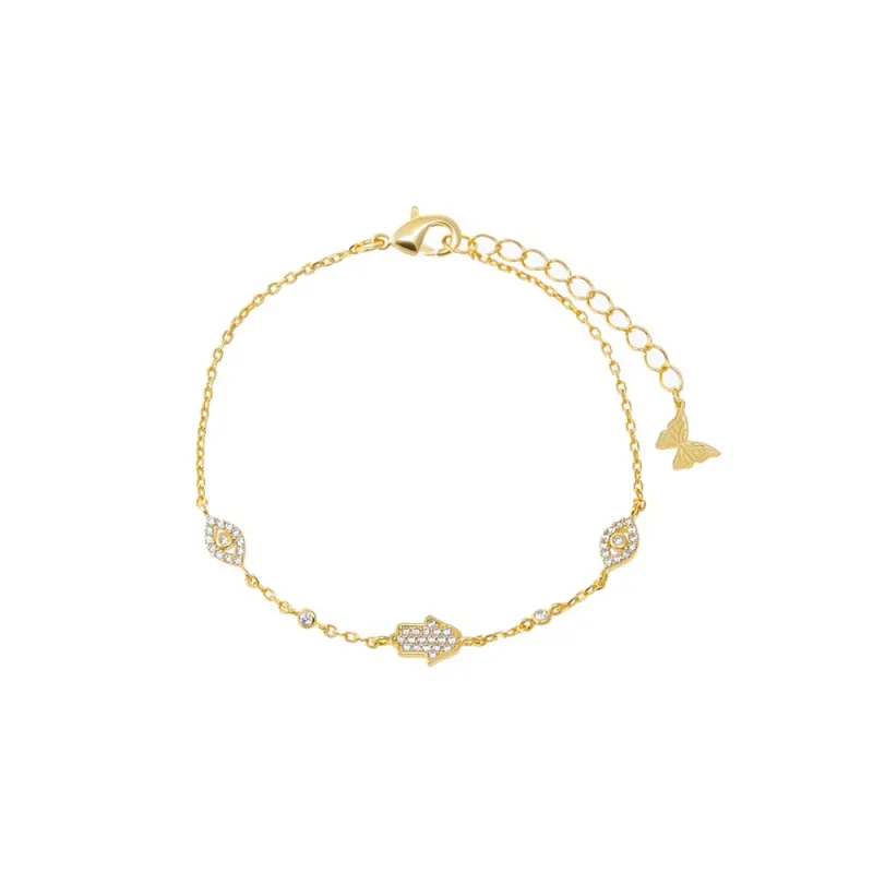 Hamsa & Evil Eye Charm Bracelet sold by Zulily