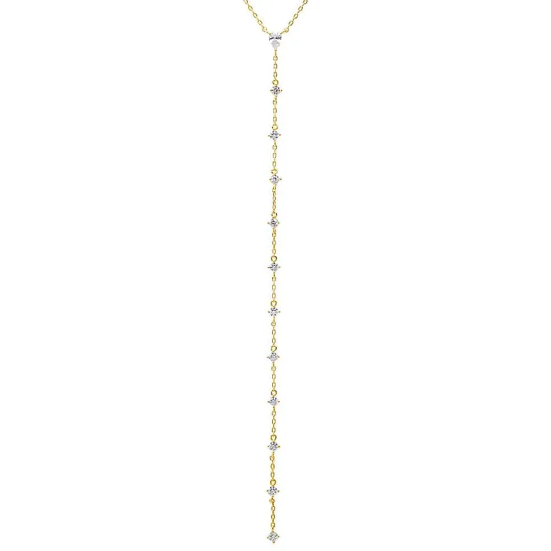 CZ Teardrop Drop Lariat Necklace made by Zulily