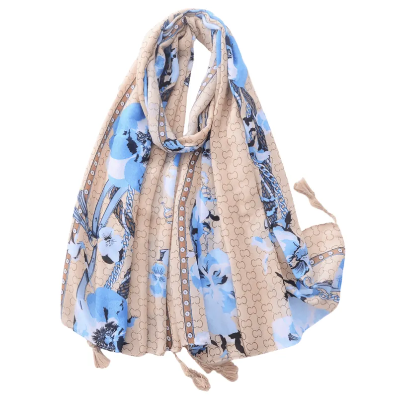 Blue And Brown Anemone Scarf sold by Zulily