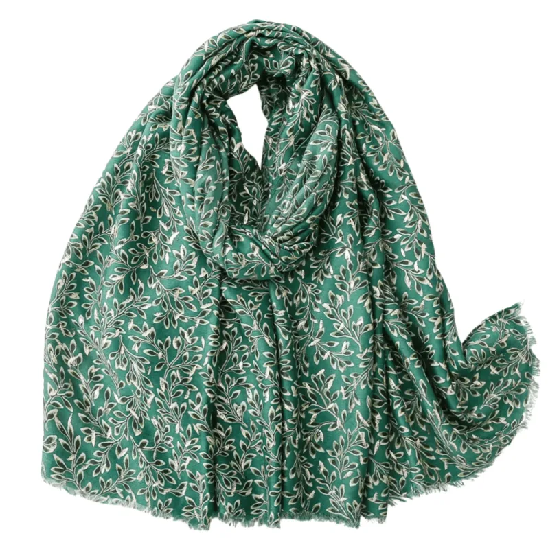 Elegant Botanical Scarf with Delicate Leaf Prints sold by Zulily