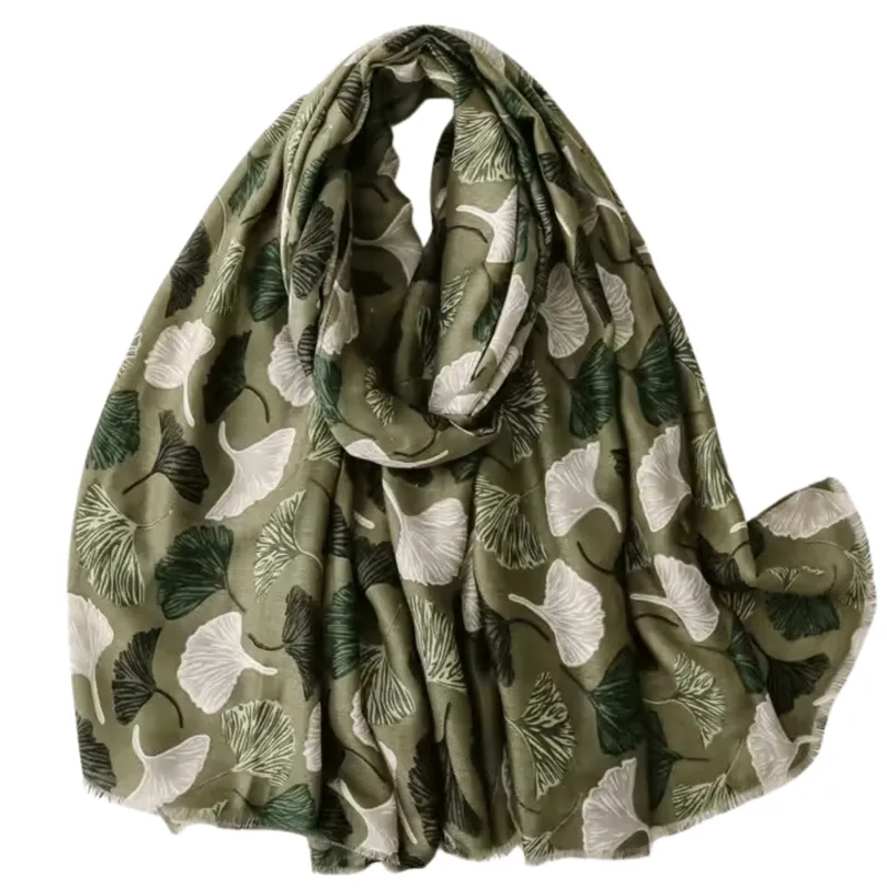 Botanical Print Scarf with Earthy Green Tones sold by Zulily