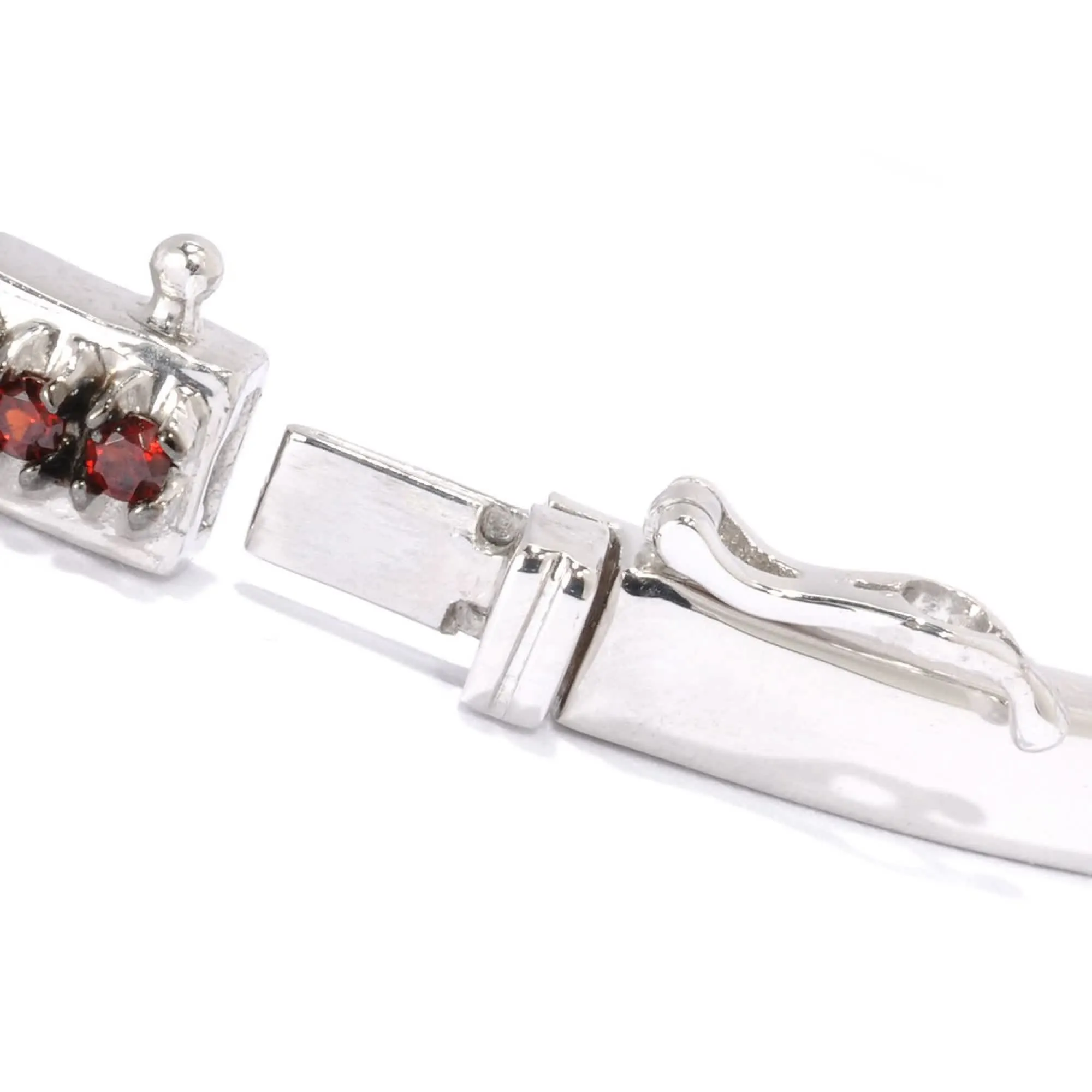 V3 Jewelry 1.80CT Natural Garnet Sterling Silver Bangle Bracelet sold by Zulily