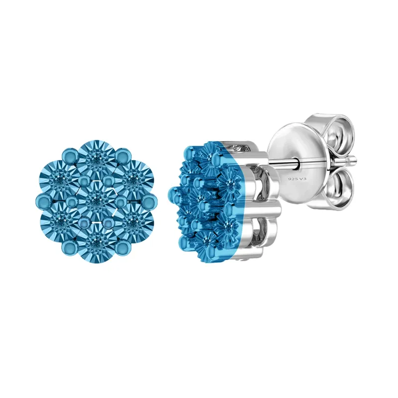 V3 Jewelry Sterling Silver Natural Blue Diamond Stud Earrings sold by Zulily