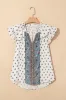 Aria Boho Pattern Ruffled Sleeve V Neck Buttoned Blouse by Threaded Pear sold by Zulily