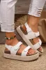 Sofia Double Velcro Woven Platform Sandals by Threaded Pear sold by Zulily