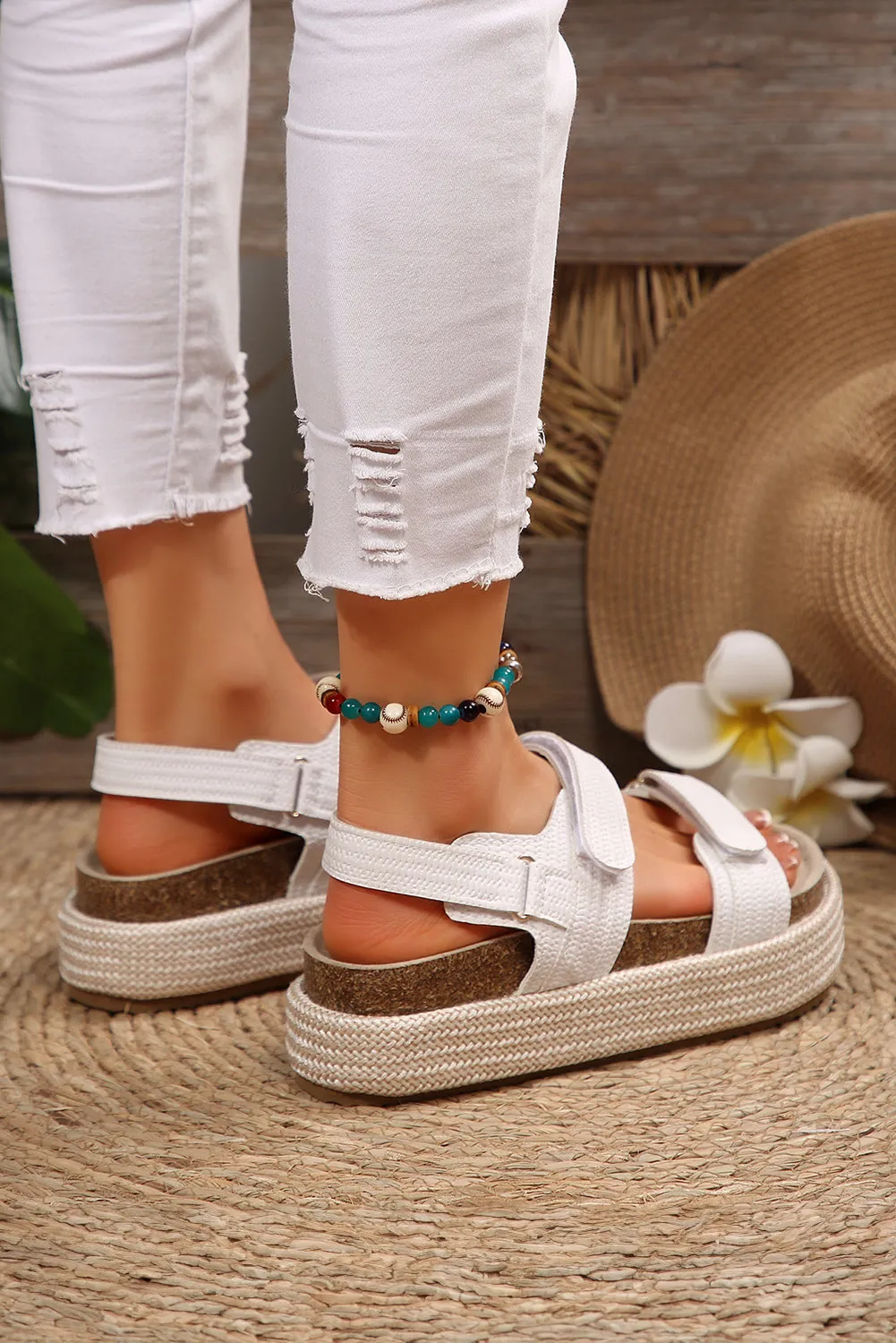 Sofia Double Velcro Woven Platform Sandals by Threaded Pear sold by Zulily product image thumbnail 3
