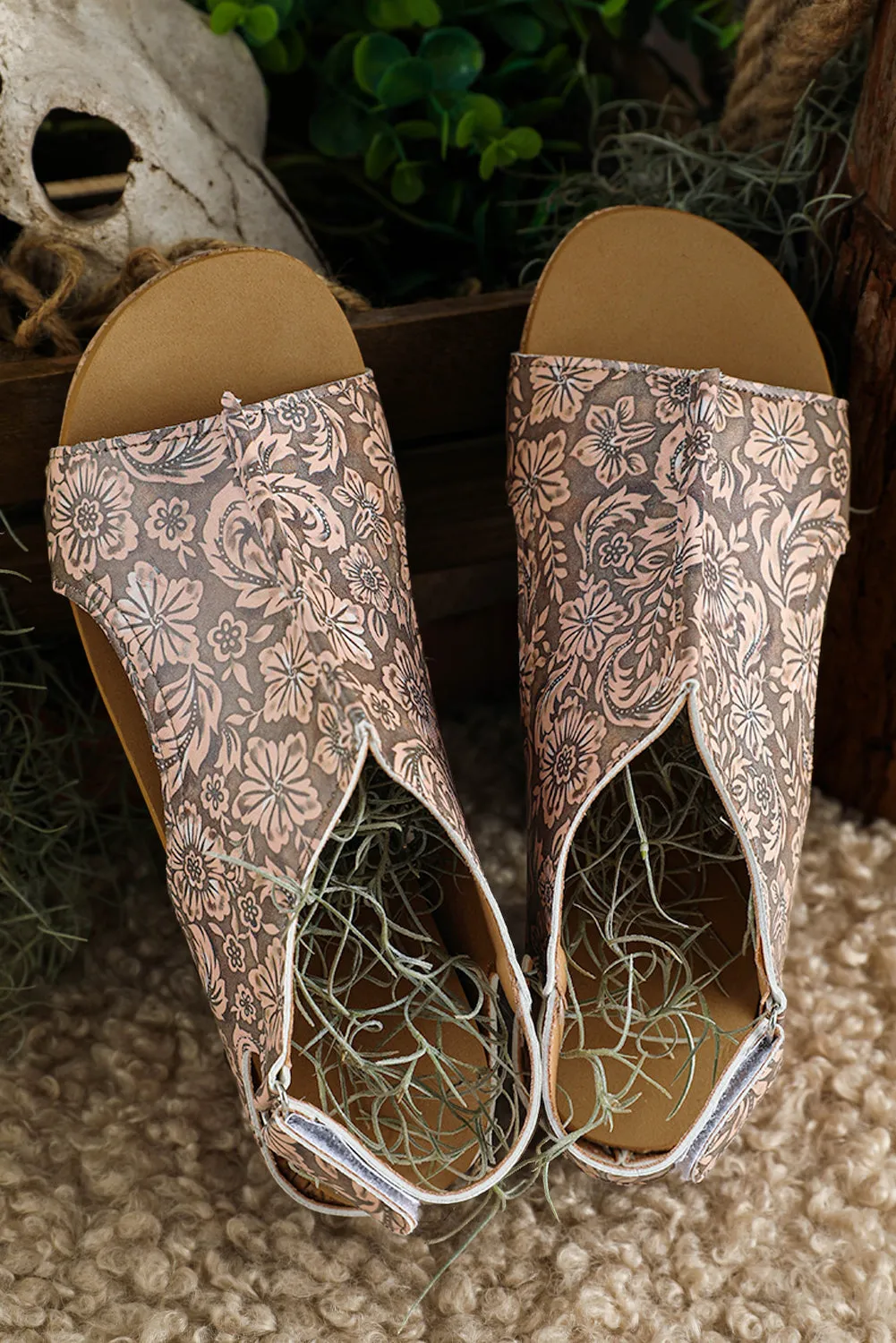 Vintage Floral Hollowed Platform Sandals by Threaded Pear sold by Zulily product image thumbnail 2